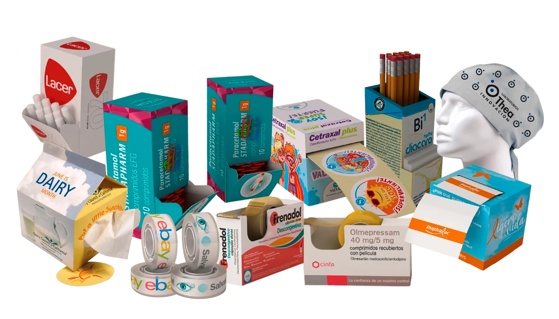 Cajas, empaques y etiquetas